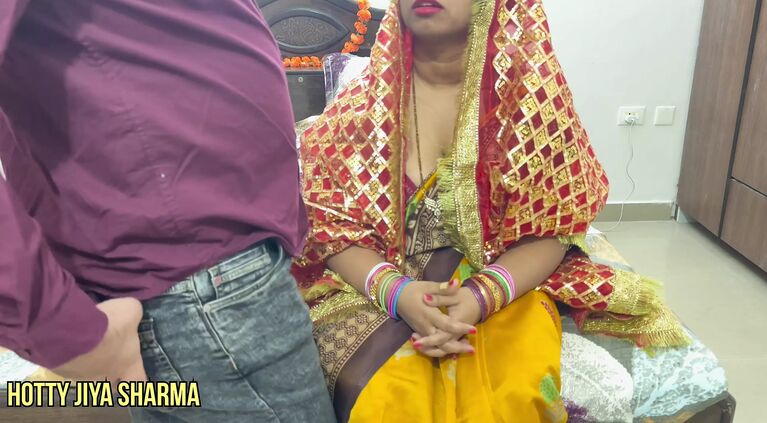 2023 karwa chauth desi biwi ko husband ne gift mein diya Mota Lund (couple sex)