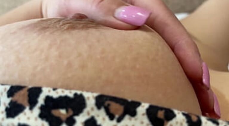 Insatiable stepmom fingering pussy in black panties