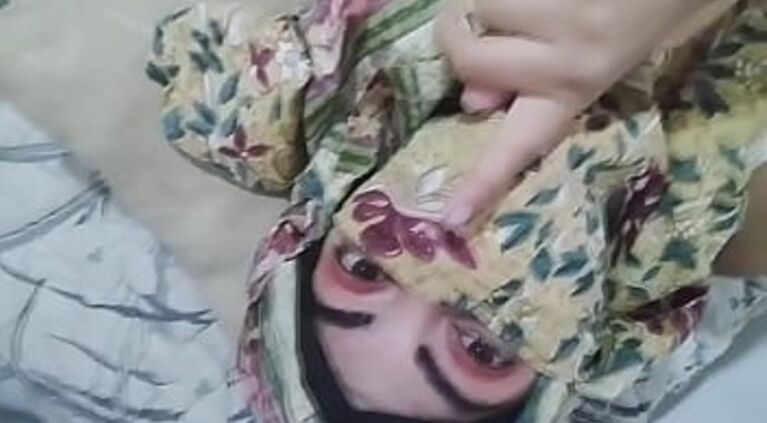 Hijab Horny Arab MILF Wife Masturbates Squirting Pussy To Wet Orgasm While Husband Praying In Other Room