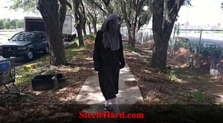 Muslim woman going for a walk